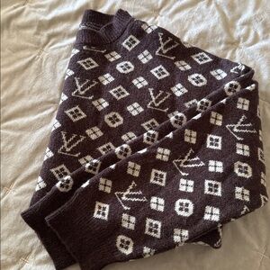 Louis Vuitton Chocolate and Ivory Patterned Sweater